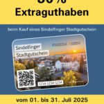 30 % Extraguthaben beim Kauf eines Sindelfinger Stadtgutscheins vom 01. bis 31. Juli 2025 – Einlösezeitraum bis 31.08.2025 – Aktion der Stadt Sindelfingen