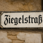 Historisch gestaltetes Straßenschild „Ziegelstraße“ als Symbol für die Ziegelei-Geschichte in Sindelfingen