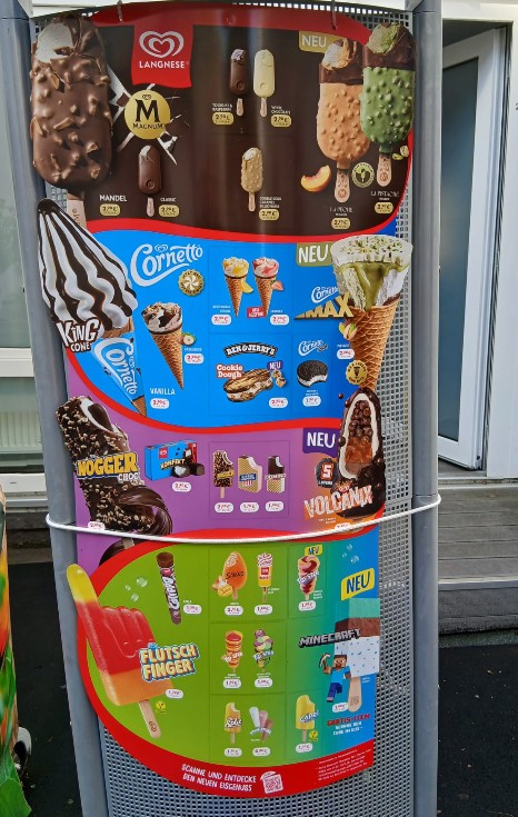 Eisauswahl zum Abschied des Pop-up-Stores der Familienschäferei Bernd Spindler in Sindelfingen als Dankeschön für Kundinnen und Kunden.